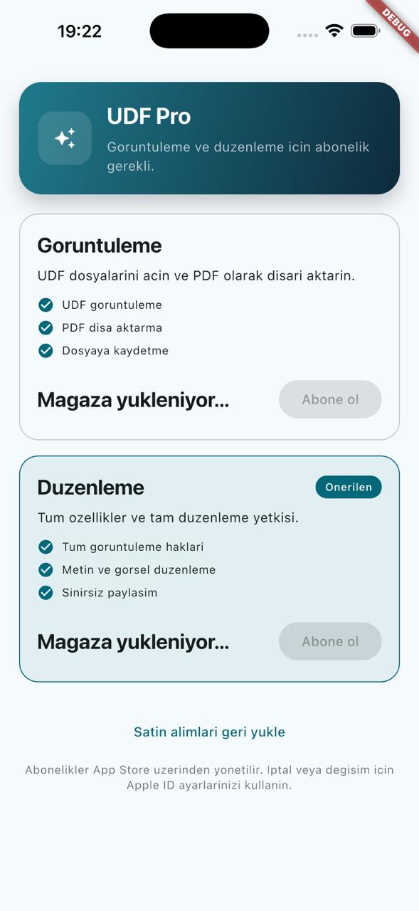 UDF Görüntüleyici ekran görüntüsü